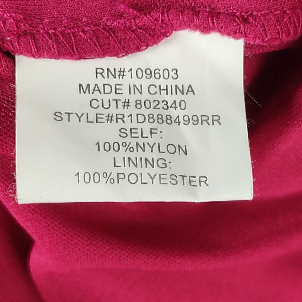 Rabbit Rabbit Rabbit Fuchsia (Off Red) Lace Dress Midi Length 3/4 Sleeve Size 16 - Picture 10 of 11